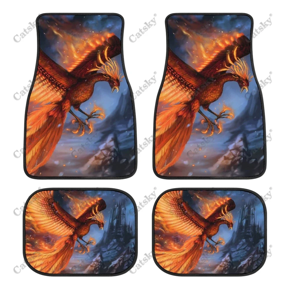 

Phoenix Fire Bird 4PCS Car Floor Mats Patterns Suitable for Most Cars Auto Interior Accessories Non-slip Protective Floor Mats