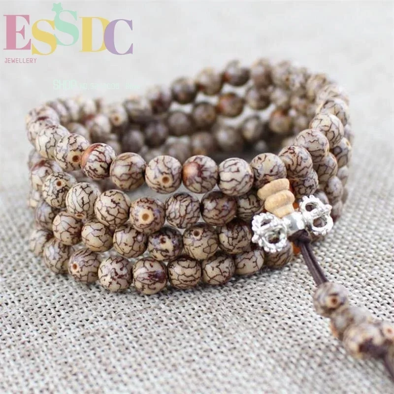 New Primary Color Small Thread Bodhi 108 Beads Bracelet Bloody Goldthread Rosary Folk Style Jewelry Wholesale 3
