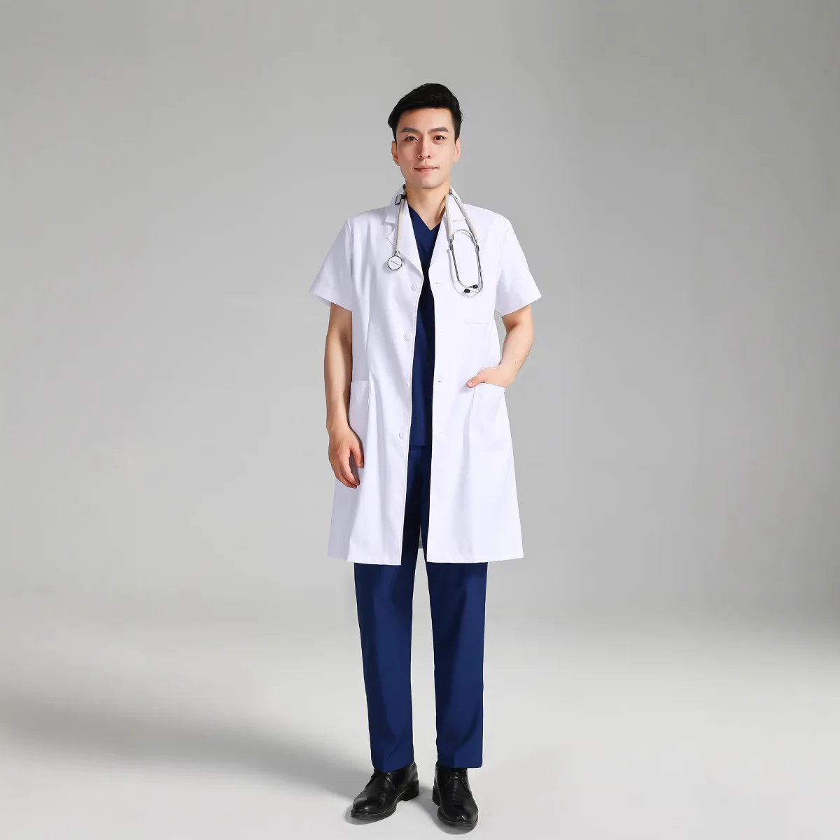 Weißer Mantel für Damen, antibakteriell und antistatisch, männliche Arztuniform, Dentalstomatist, weißer Mantel, Labor-Arbeitskleidung