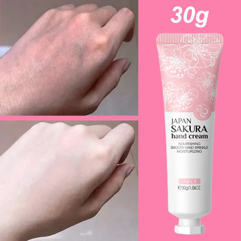 Sakura Hand Cream Anti Wrinkle Dry Skin Working Hands Moisturizer Softness Whitening Anti-Cracking Repair Fade Fine Lines Smooth