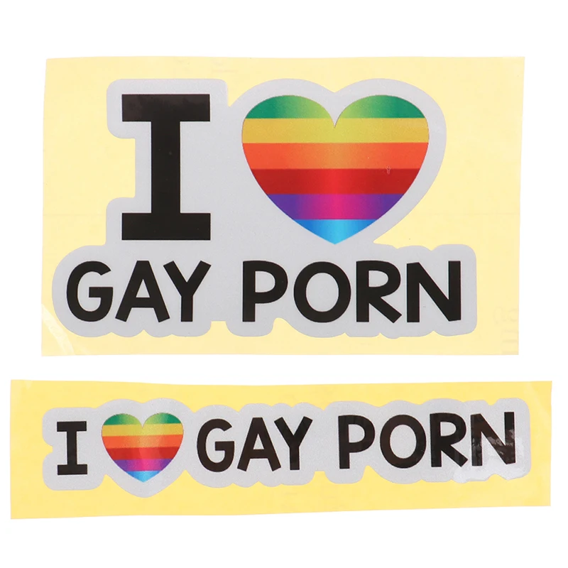 1Pc Creative Car Stickers  I LOVE GAY PORN Car Stickers Reflective Personality Car Stickers Gay Waterproof Funny Stickers