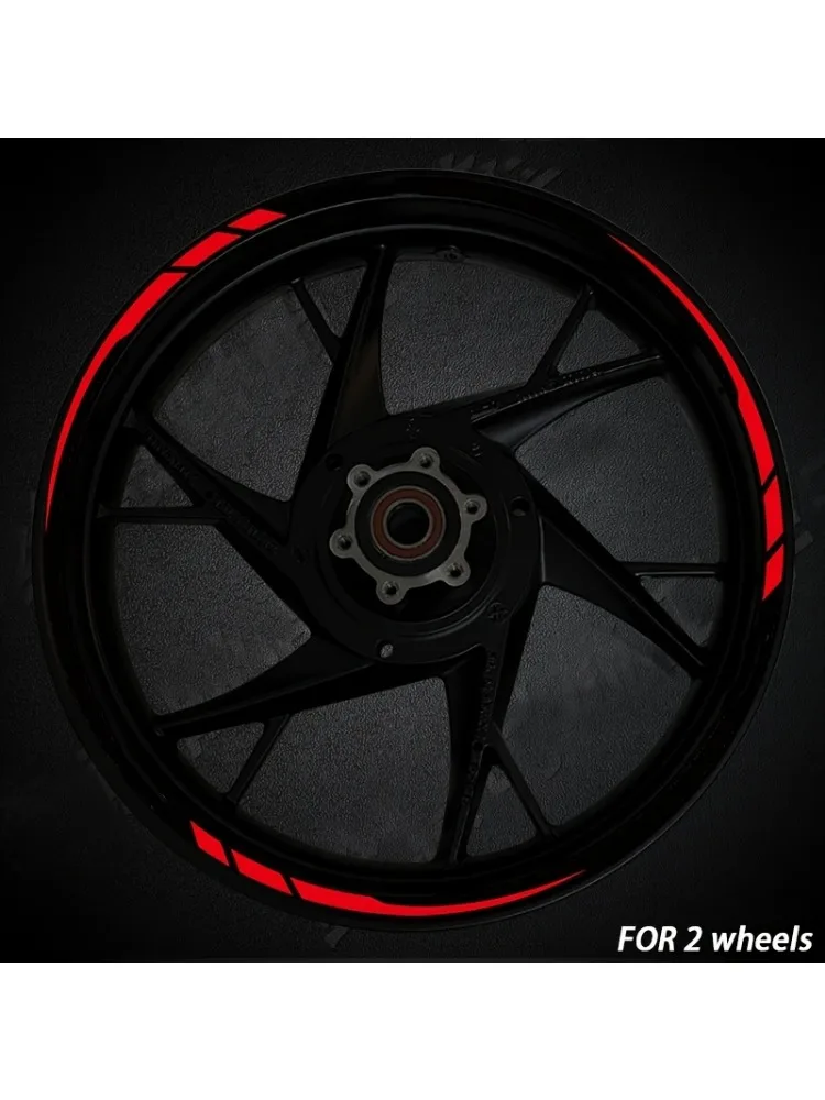 AliExpress NONE Reflective Motorcycle Wheel Hub Stickers Laser Gradient Color Design for 15-18 Inch Rims Durable PVC Glossy Decals with Transfer
