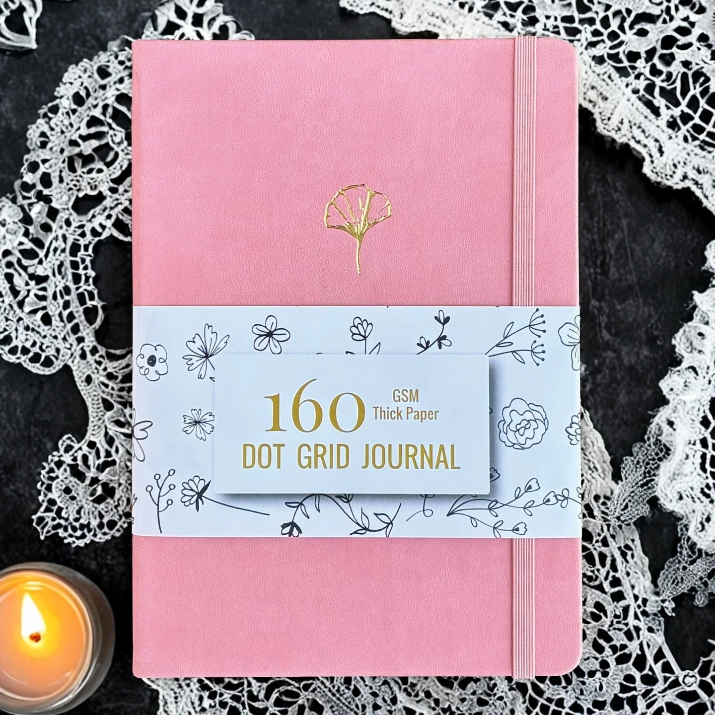 Diario de puntos para planificación – Cuero PU BUKE A5, 160 páginas numeradas, cuadrícula de puntos, 160 g/m2 para notas Bujo