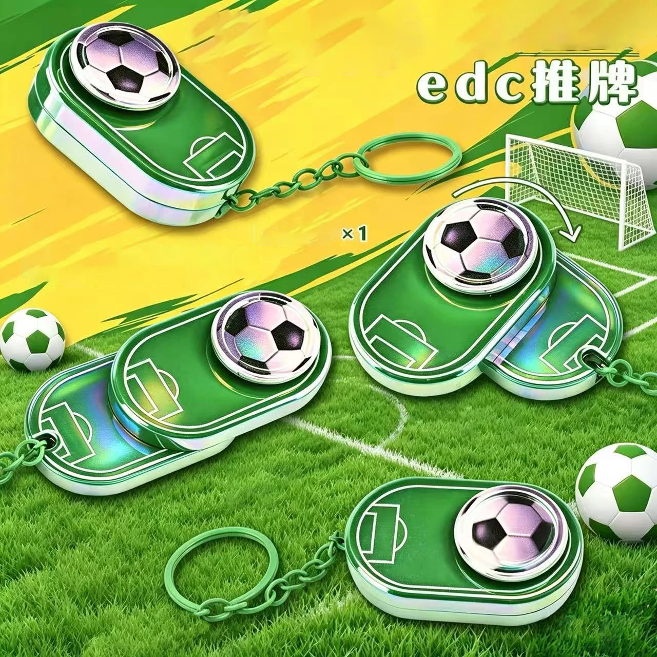Football EDC Fidget Slider Plastic Magnetic Push Slider Fidget Stress Relief Toy ADHD Anti-Aniety Office Gadgets Sports Day Gift