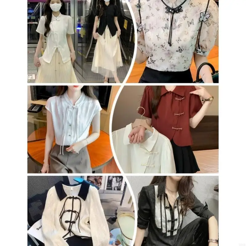 Butterfly Chinese Traditional Button Sewing Crafted Buttons Sew On for DIY Handcraft Cheongsam Embellishment Y08E