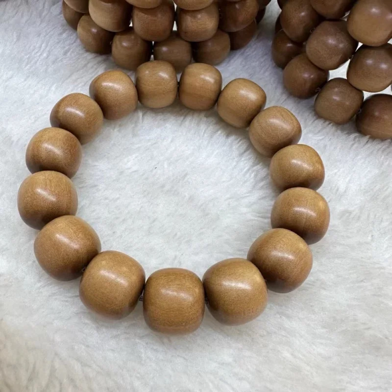 

Authentic Indian Mountain Sandalwood 15*16 Old-Style Beads Single-Loop Buddhist Bracelet Wooden Bead Handicraft Bracele