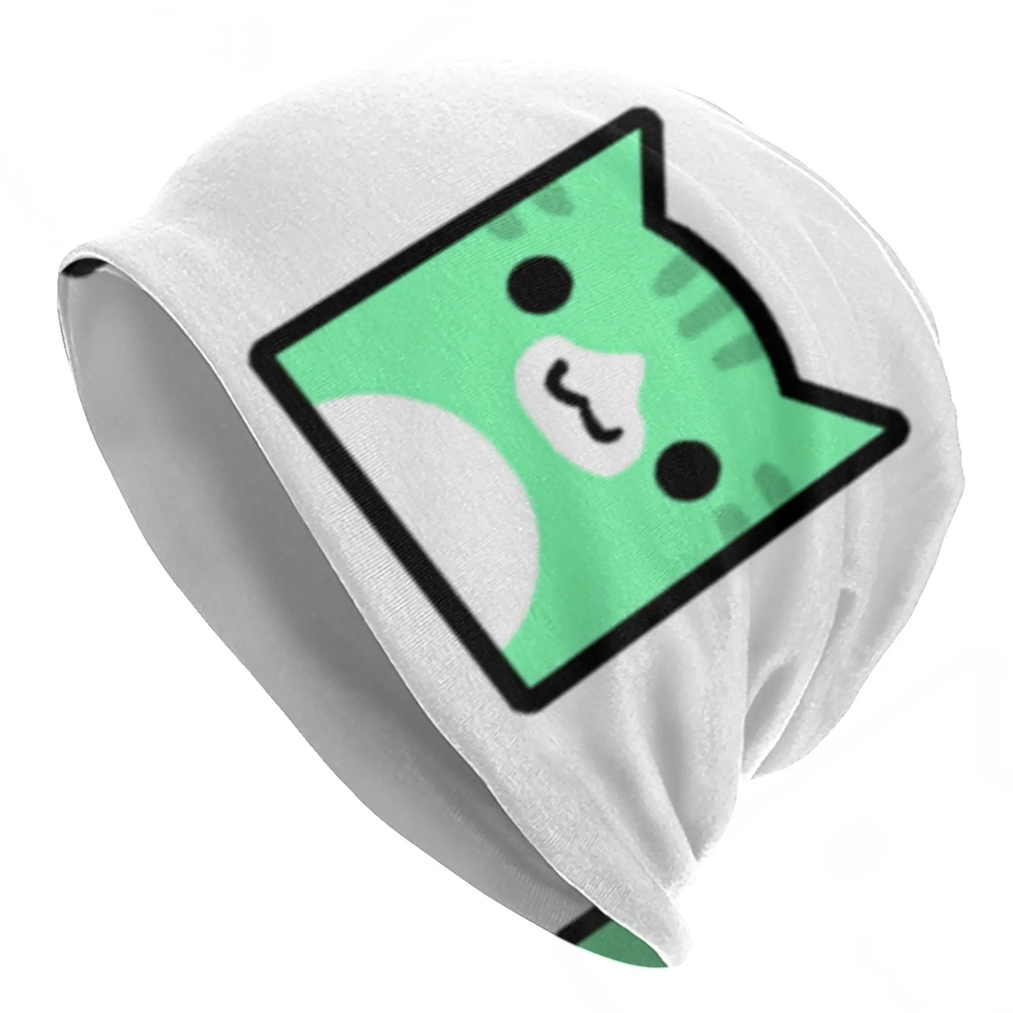Geometry Dash Icon Cat Bonnet Hat Hip Hop Street Skullies Beanies Hat Geometry Dash for Men Women Warm Head Wrap Caps