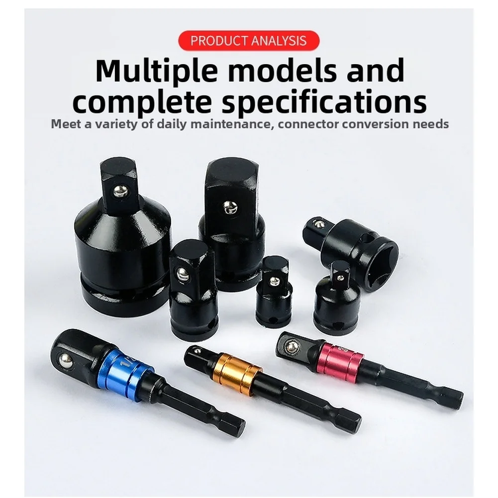 9 Piece Socket Adapter Set For Impact Drivers Fits 1/4 3/8 1/2 3/4 Inch With Secure Grip And Efficient Fastening Feature