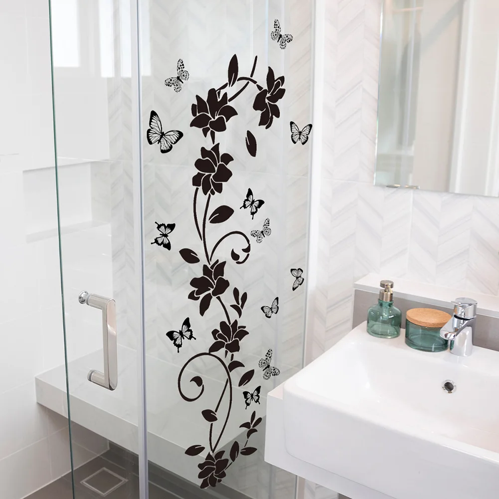 Butterfly Wall Stickers Floral Wall Art For Garden For Home Air Bubble Resistant Compact Design Decorative Easy To Apply