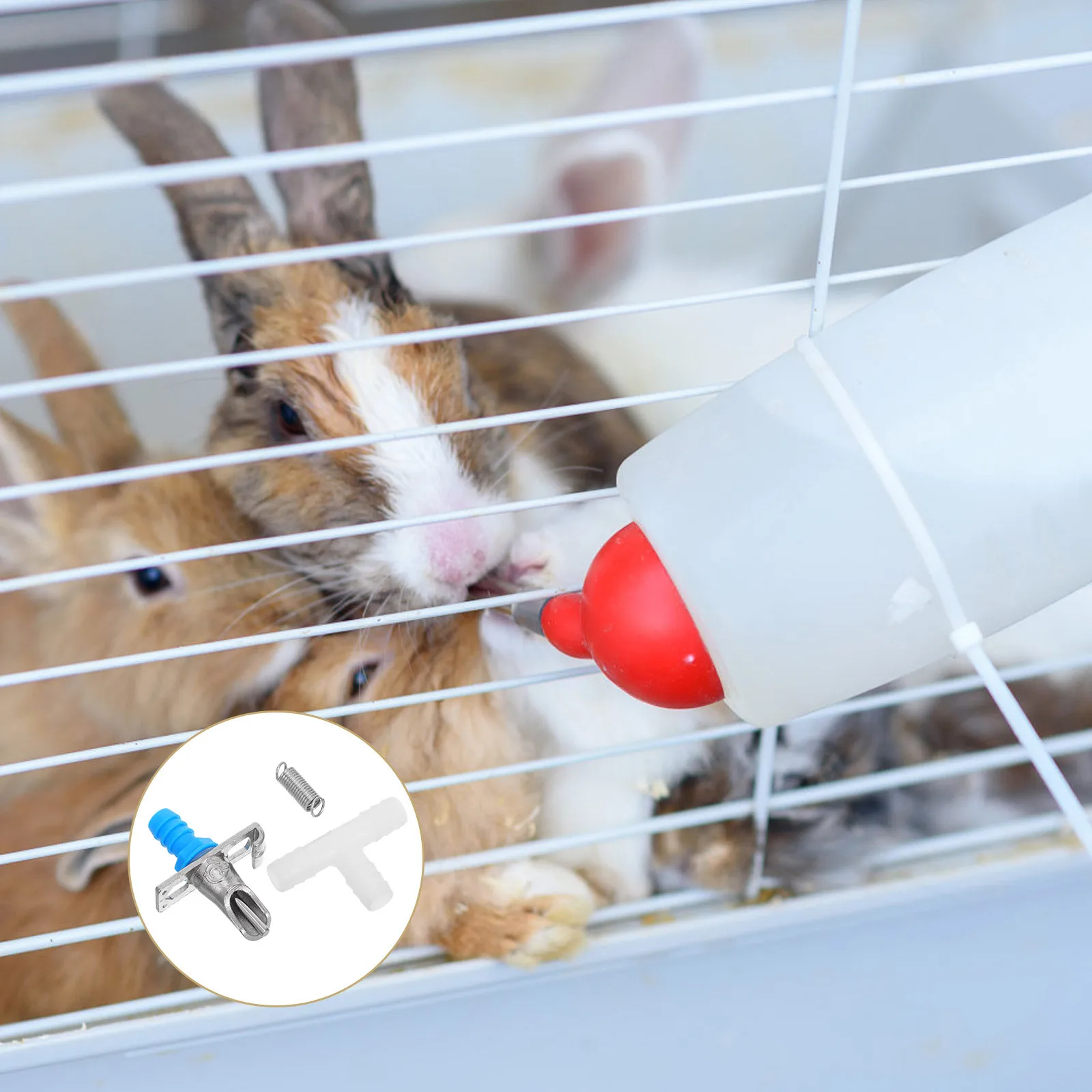 

10 set Rabbit Water Feeders Automatic Drinking Tool For Small Animals Durable Splash-Proof Bunny Drinker System Ferret