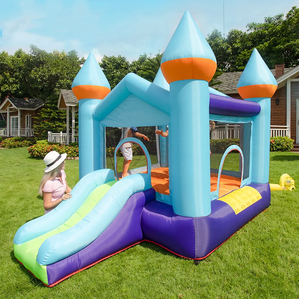 Children's Bouncy  Oxford Cloth Castle White bouncy house with water slide pool and repair accessories for easy sea transport