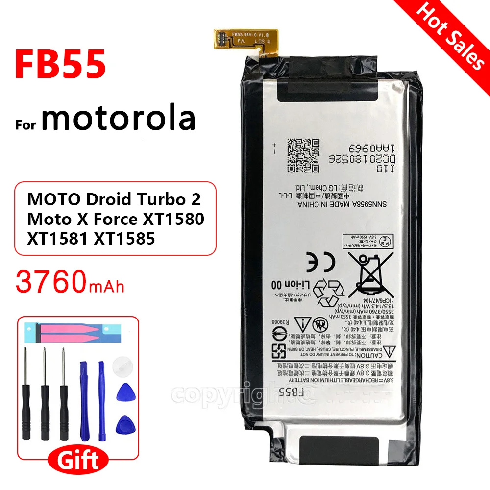 

Original New 3550mAh FB55 Battery For Motorola Moto DROID Turbo 2 XT1585 XT1581 XT1580 Moto X Force Phone batteries