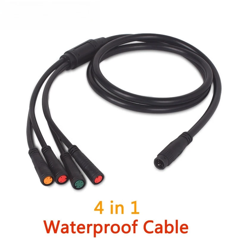 

1 to 4 Waterproof E-Bike Motor Connection Harness Cable for Mountain Bike Electric Conversion Kit