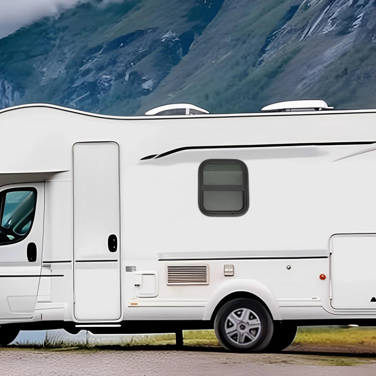 14*16 بوصة سبائك الألومنيوم RV دمعة مقطورة نافذة زجاج منزلق عمودي لصفائح معدنية سمك 2-6 مللي متر أو 48-55 مللي متر #5