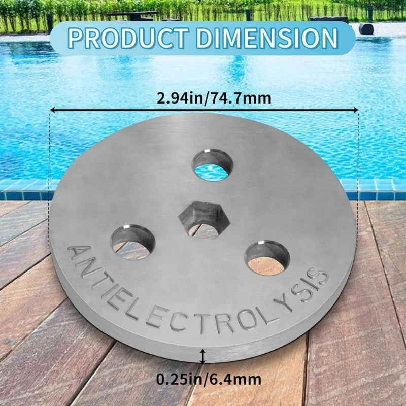 Anti Electrolysis Sacrificial Anode Anti Electrolysis Zinc Anode Plate Zinc Anode Weight Suitable for Pool Equipment 918D