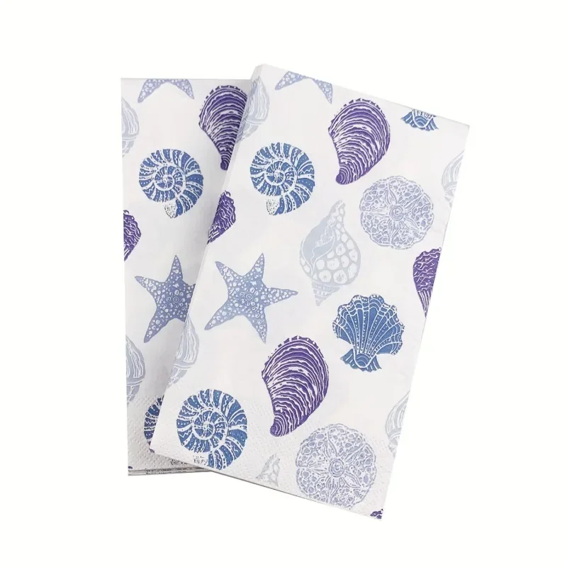 20pcs 33*40cm 3-Ply Ocean Collection Starfish Print Rectangle Paper Napkins Party Print Paper Placemat Butterfly Bone Bart Paper