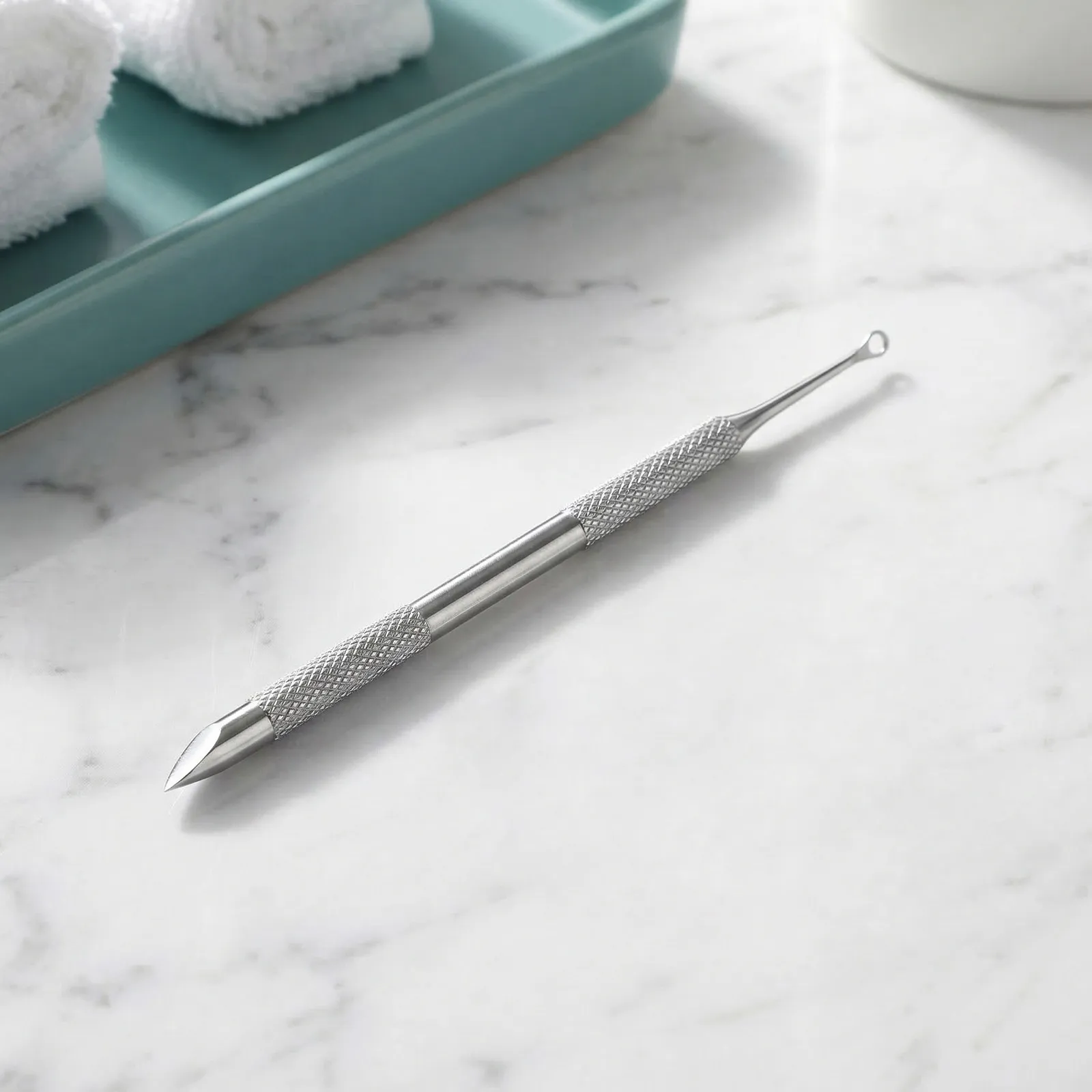 

6Pcs Dual-Ended Cuticle Remover Scraper Tool Metal Nail Pusher Circle Bevel Nail Art Care Manicure Pedicure Tools Sandpaper