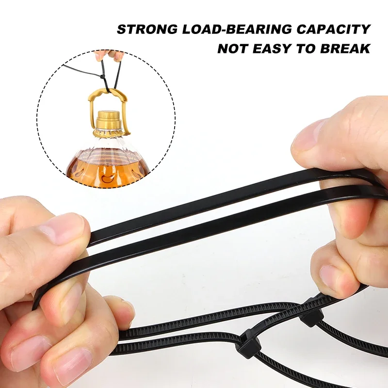 Colored 100/150/200mm Self-Locking Cable Ties Nylon Wire Zip Durable Organiser Fastening Ring Plastic Flange Binding Straps DIY