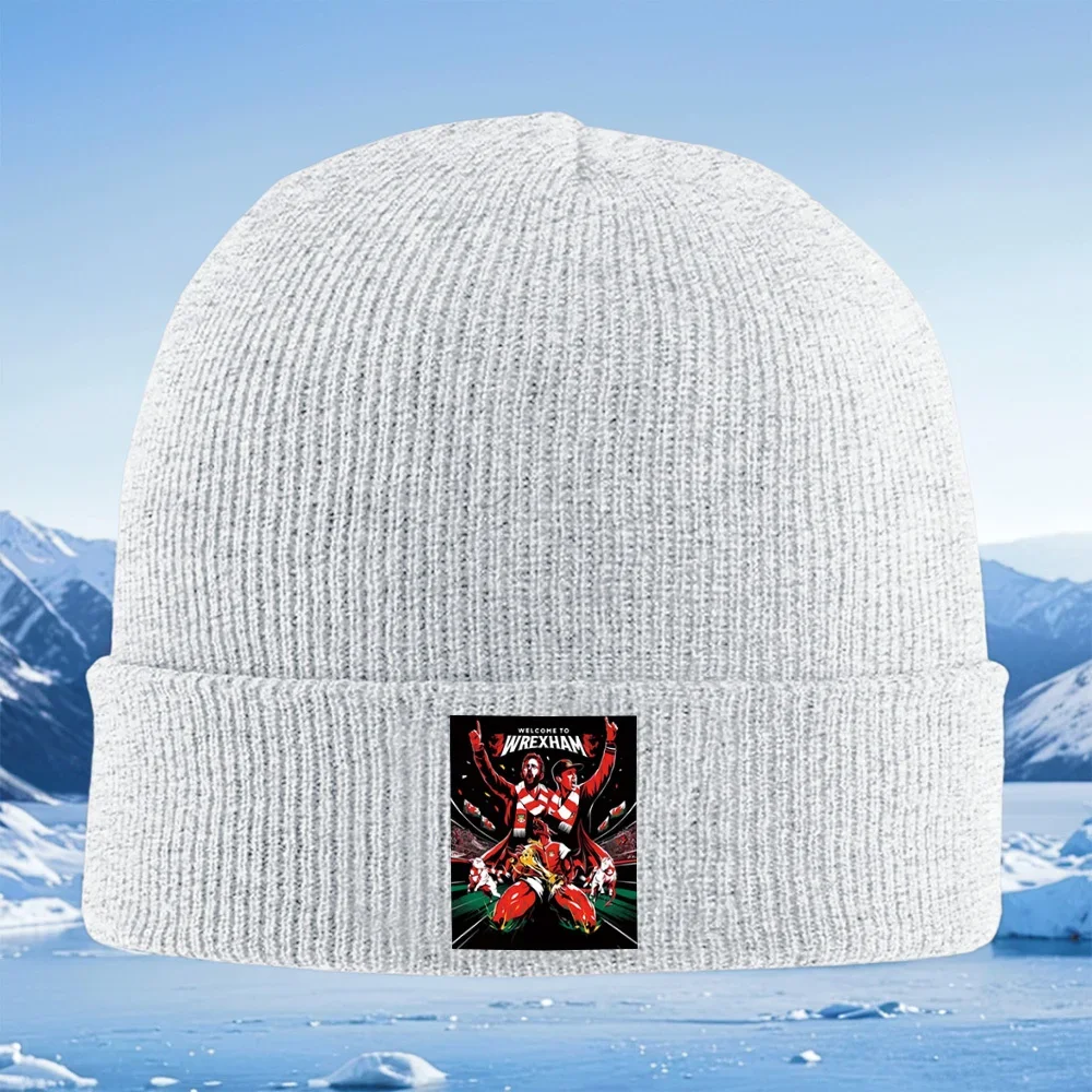 اللاعبين يحتفلون بكأس النصر Wrexham للرجال والنساء للجنسين قبعة محبوكة قبعة صوفية قبعة شتوية حرارية دافئة لعيد الميلاد في الهواء الطلق