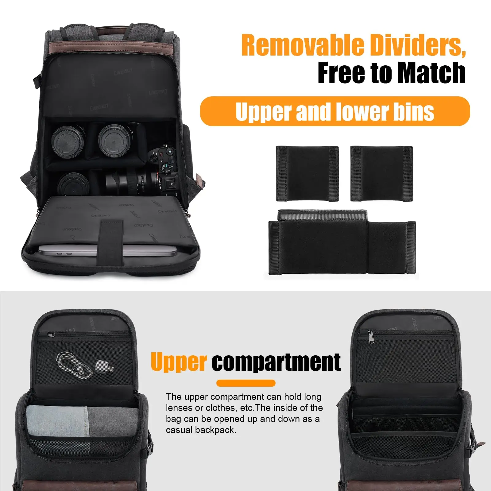 حقيبة ظهر للكاميرا مقاومة للماء حقيبة كلاسيكية للكاميرا متعددة الوظائف حقيبة تصوير للسفر حافظة كاميرا لكانون/نيكون/سوني SLR/DSLR