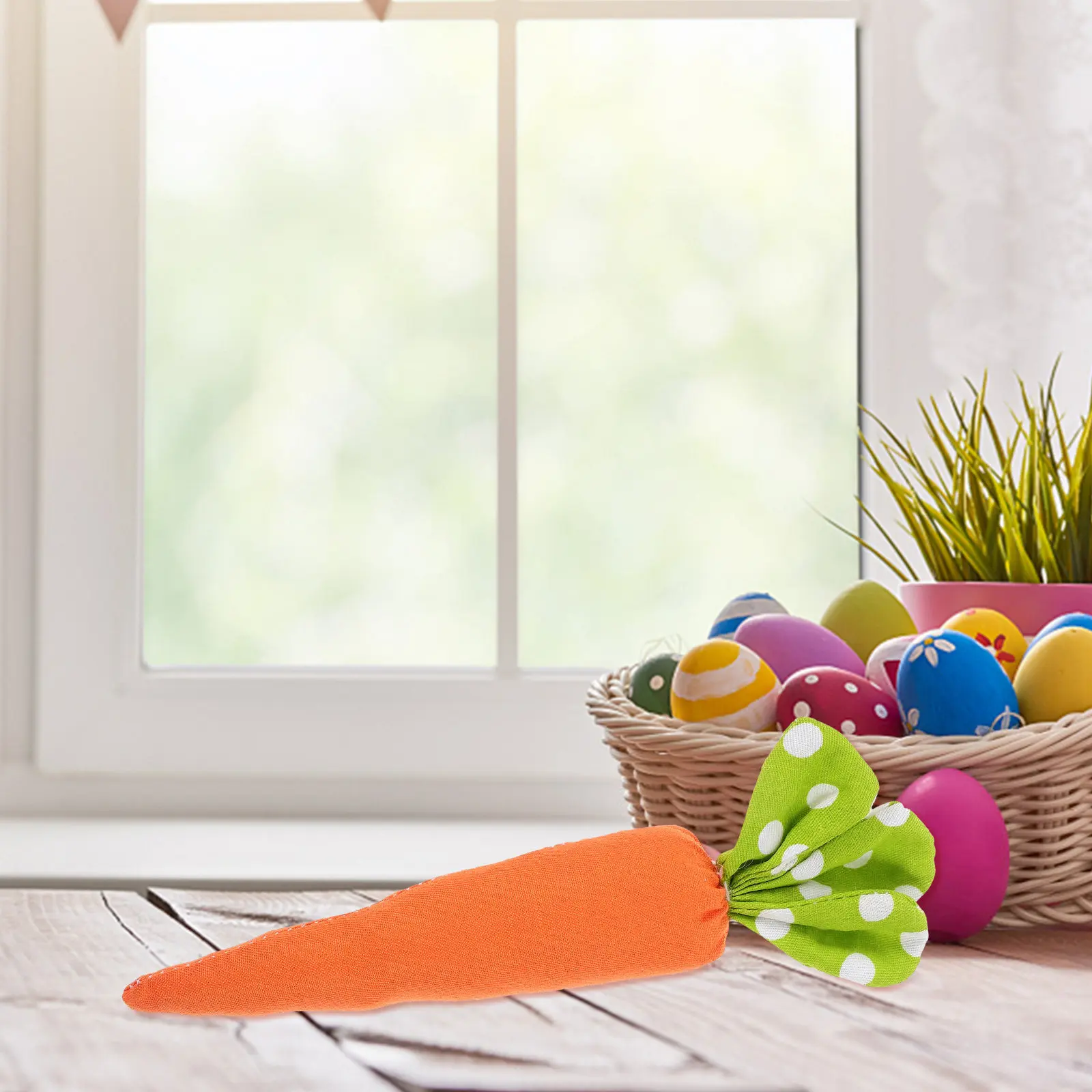

4Pcs Cloth Carrot Decoration Lifelike Carrot Ornament for Easter Spring Decor Home Desk Bookcase Shelf Table Centerpiece Pretend