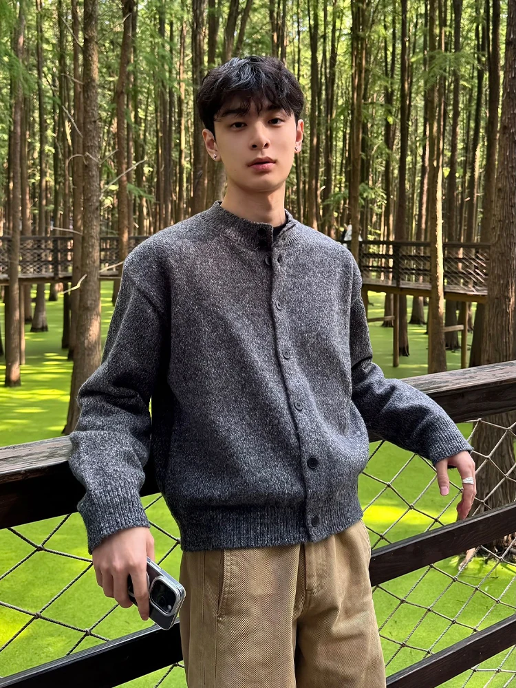 

Retro Sle Men's Knitted Sweater Coat f High Collar Inner Wear Outer Wear Autumn Winter Soft Polyester Fiber Casual Wear