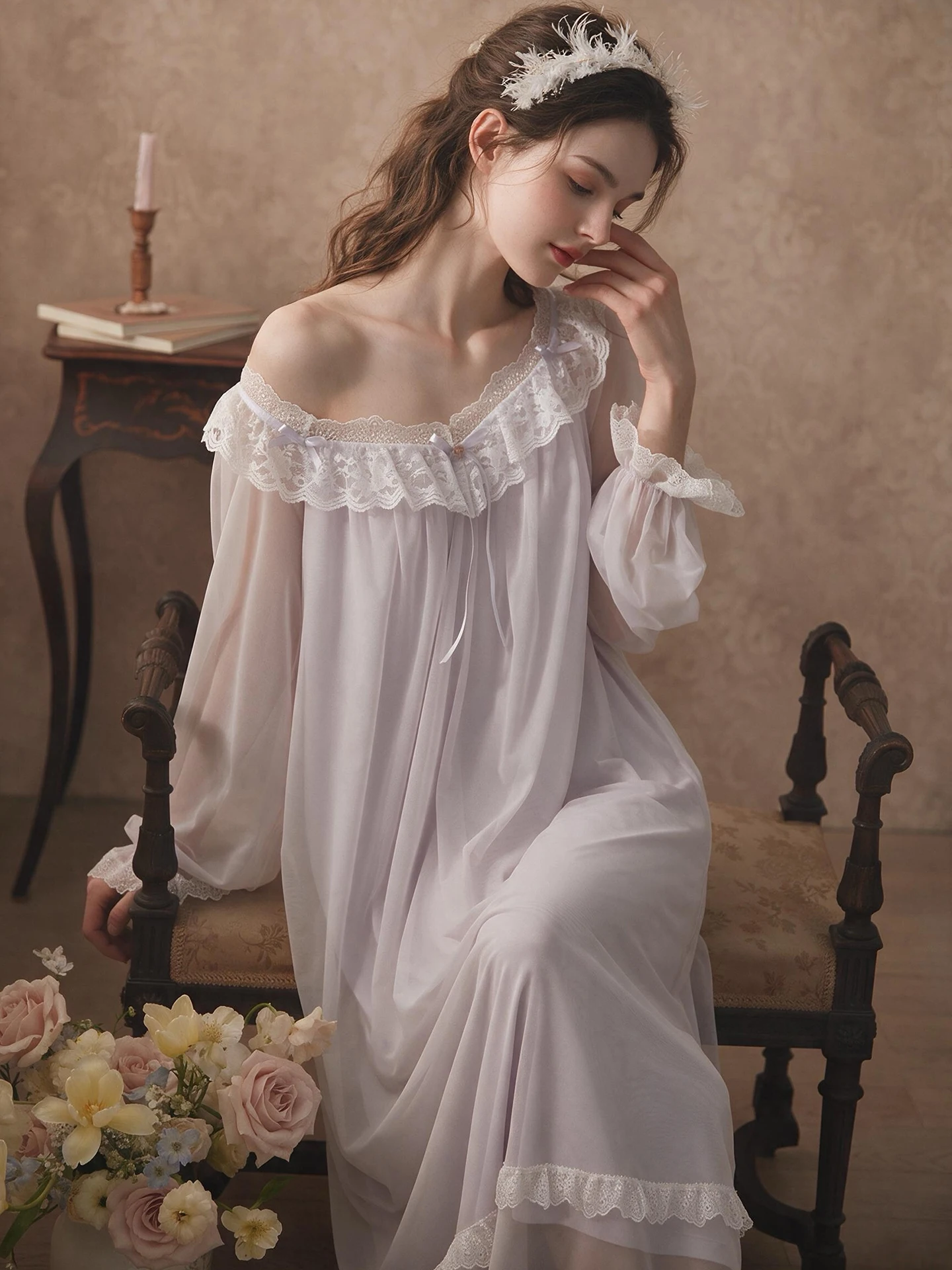 camicia-da-notte-in-pizzo-e-modal-elegante-e-sensuale-ideale-per-la-primavera-e-l’autunno-lunga-perfetta-come-vestaglia-da-sposa-o-da-indossare-in-casa-in-stile-francese-dal-taglio-ampio-e-confortevole