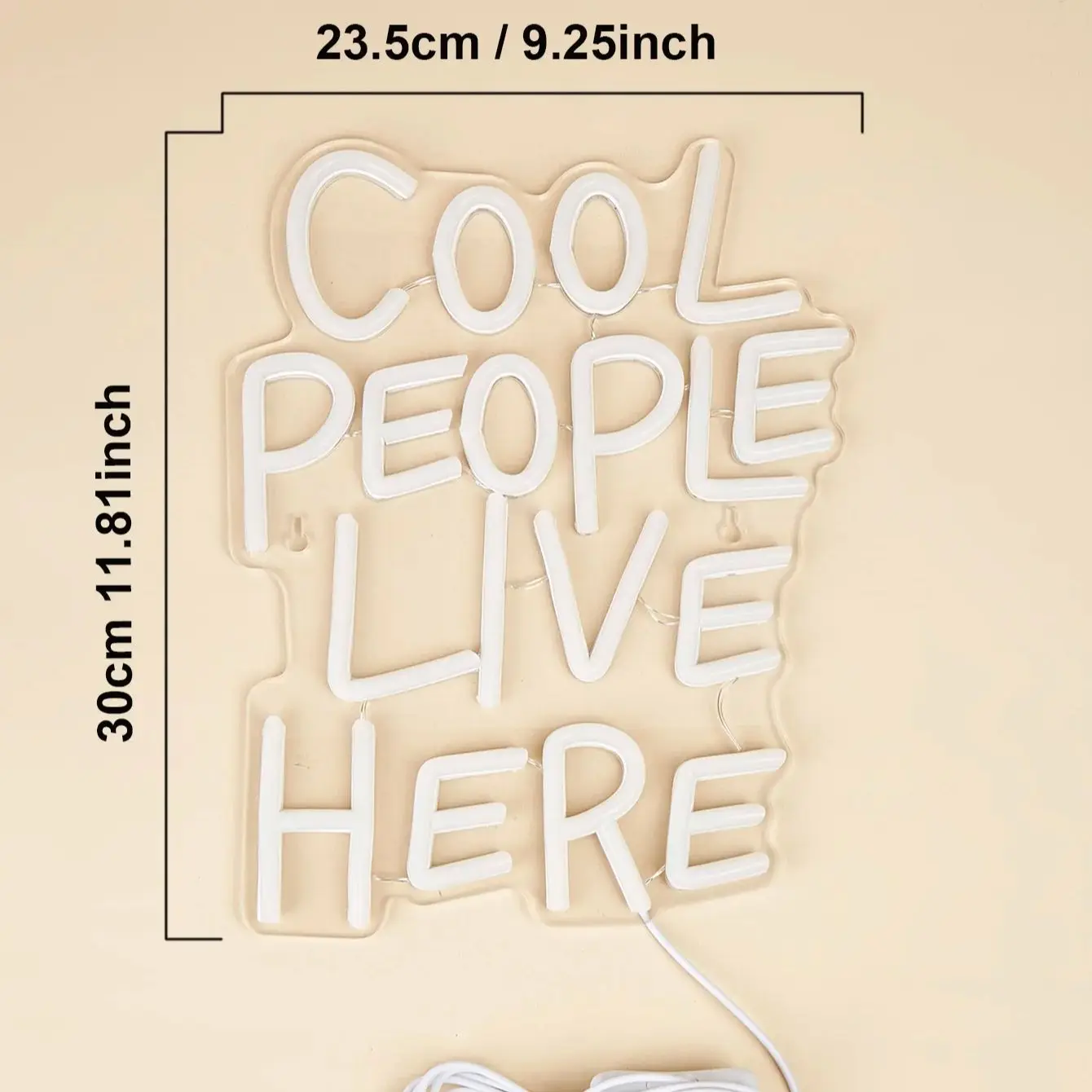 Chi-buy LED Neon Cool People Live Here Insegne al neon alimentate tramite USB Luce notturna Wall Art Camera Room Decor Lampada Insegne Regalo di compleanno