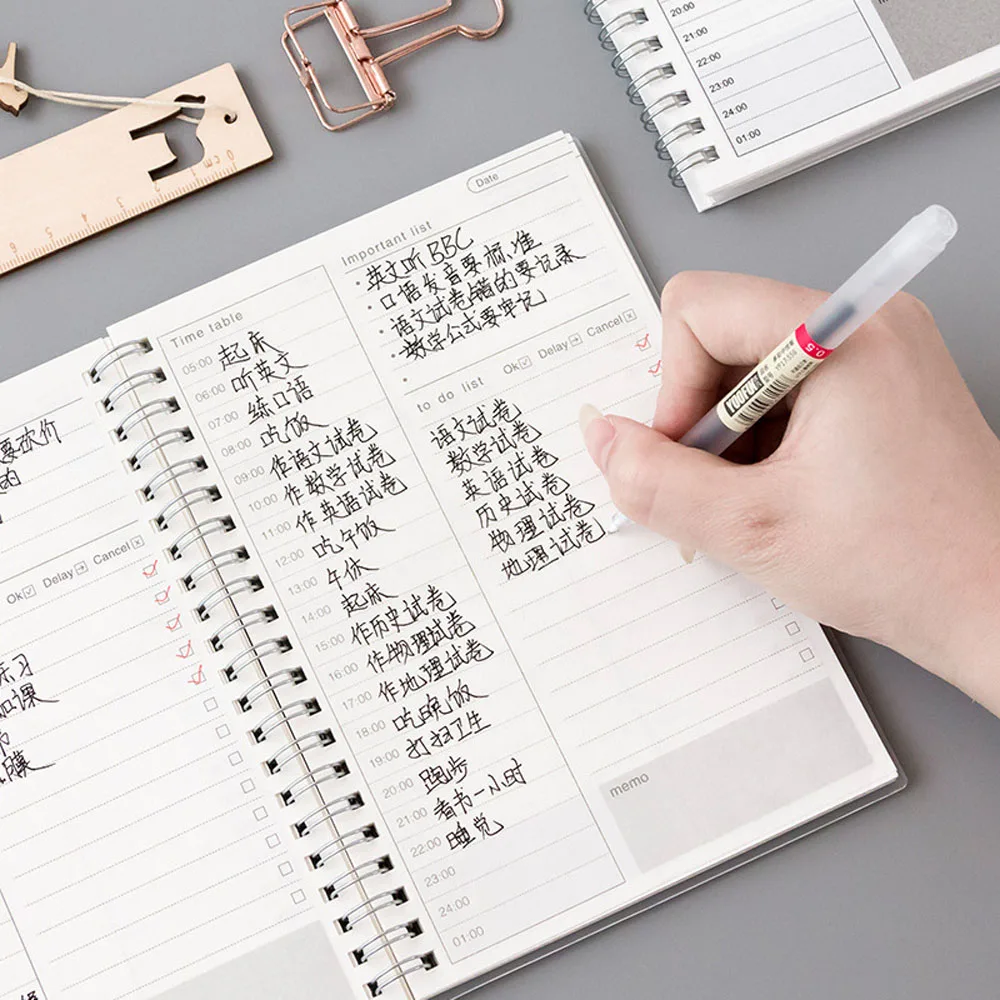 A5 Wochenplan Spiralnotizbuch Zeitplan Memo Schulbedarf