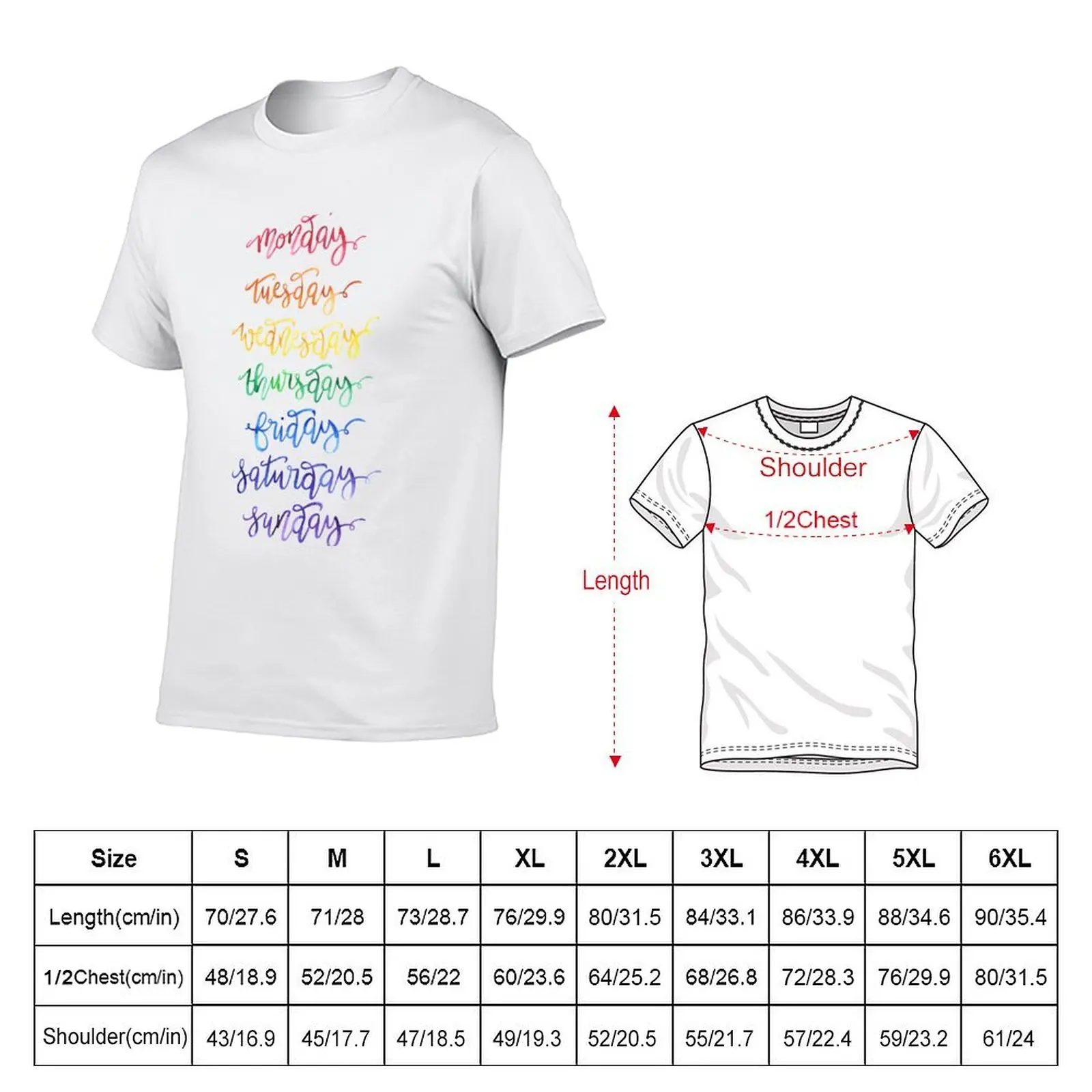 Days of the Week T-Shirt sublime Louboutins mens clothing