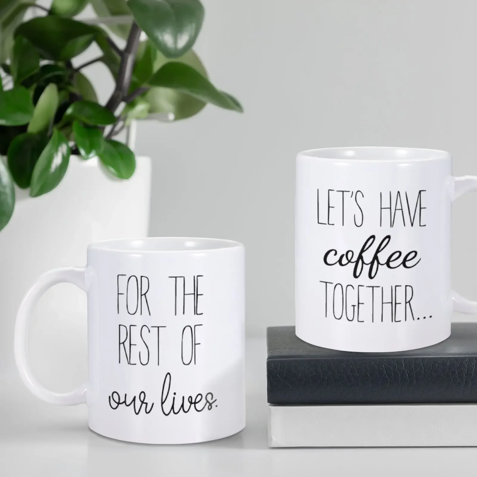 2pc Coffee Mug Lets Have Coffee Together For The Rest Of Our Lives Mug Engagement Mr and Mrs Wedding Gift for Groom Couples Mugs