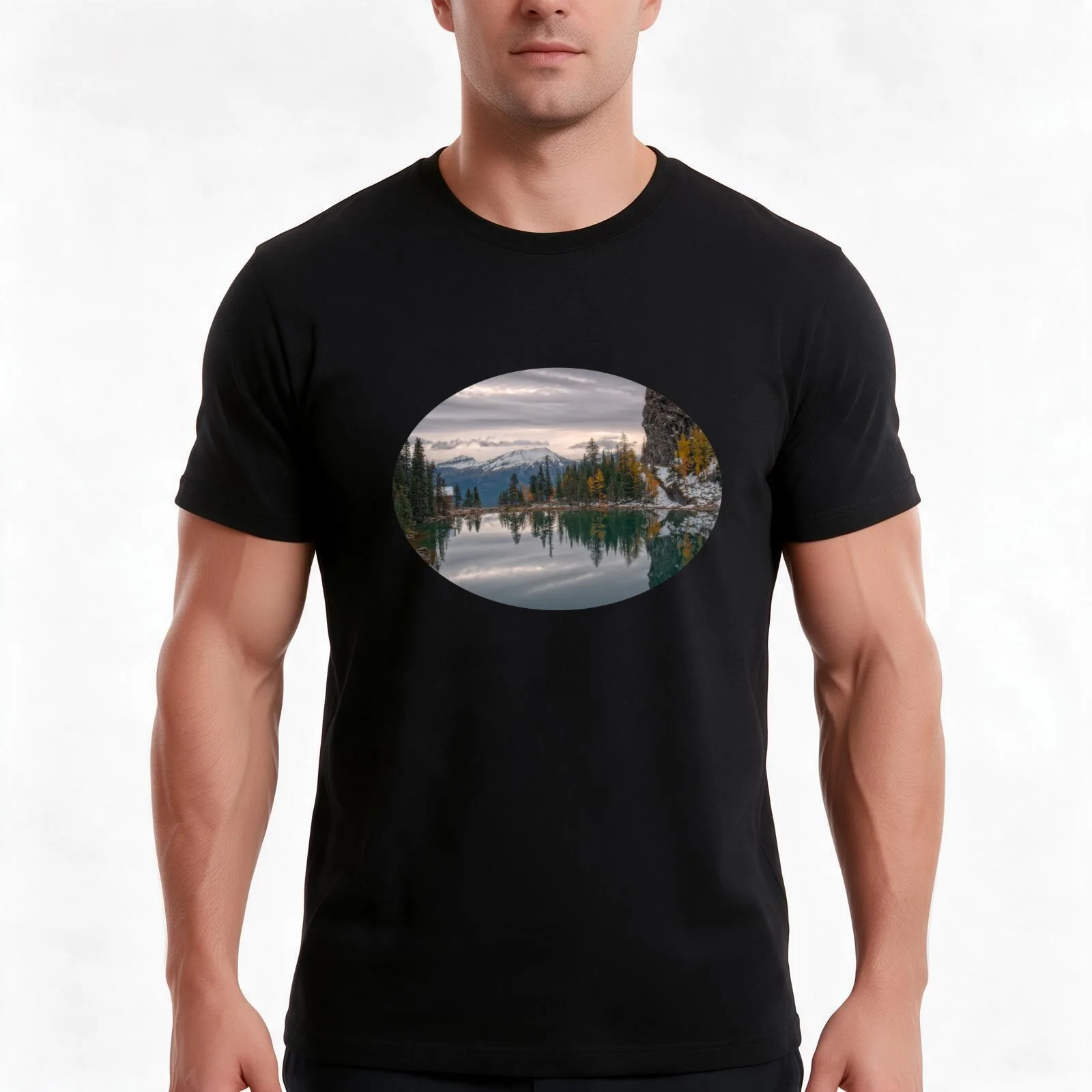 Lake Agnes Teahouse Canada T-Shirt, Summer Casual Cotton Tee, Oversized Streetwear Tops, Vintage Graphic Print, Unisex Men Women