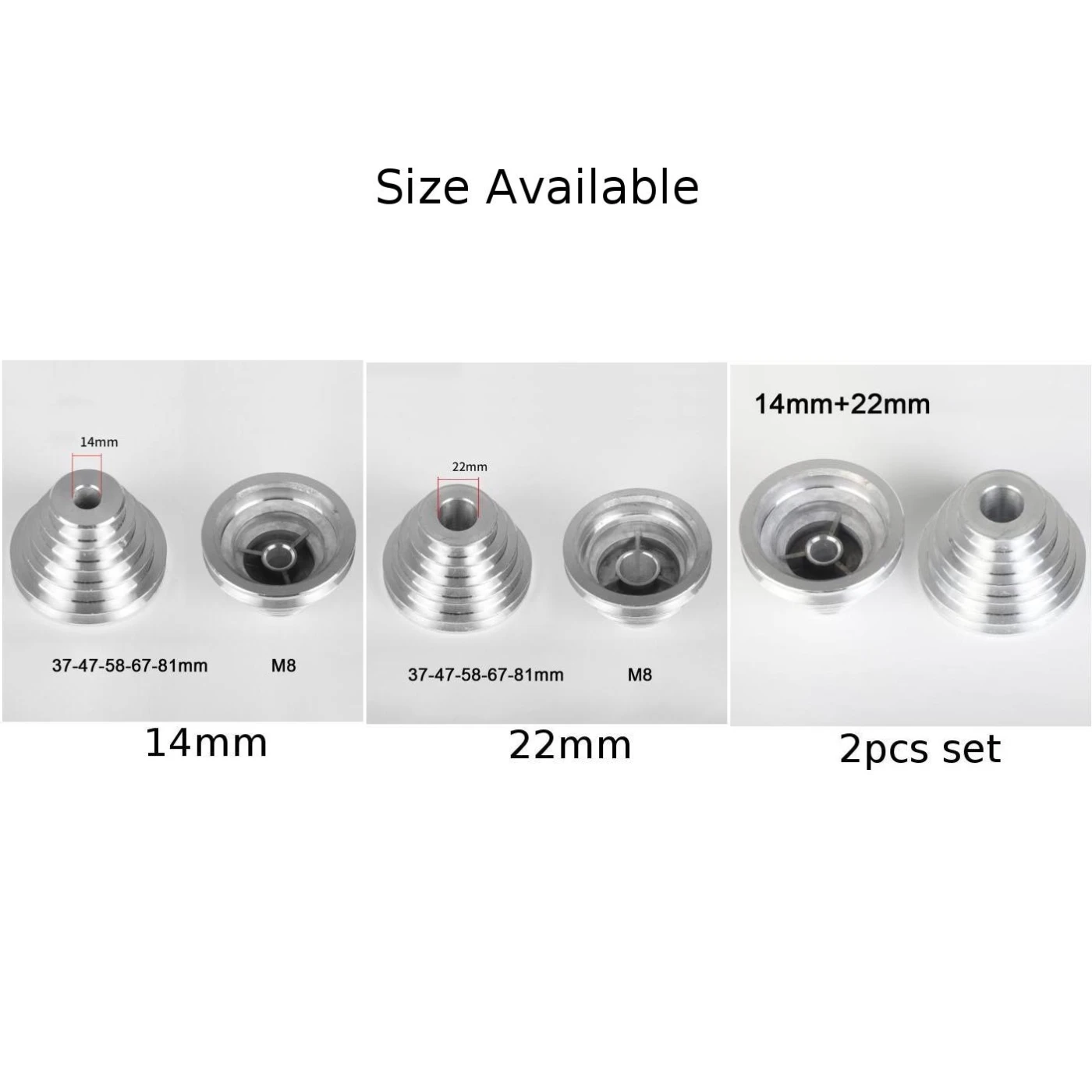 عجلة بكرة معبد من الألومنيوم القوي لضغط الحفر، سرعة 5 خطوات قابلة للتعديل مثالية لأحزمة توقيت على شكل حرف V من النوع #5