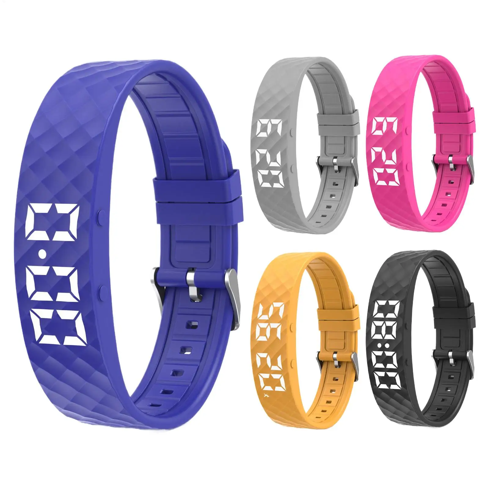 Adjustable Vibrating Alarm Watch Silent Timer Wristband for Travel Sleep, Unisex Wearable Reminder for Adults Kids