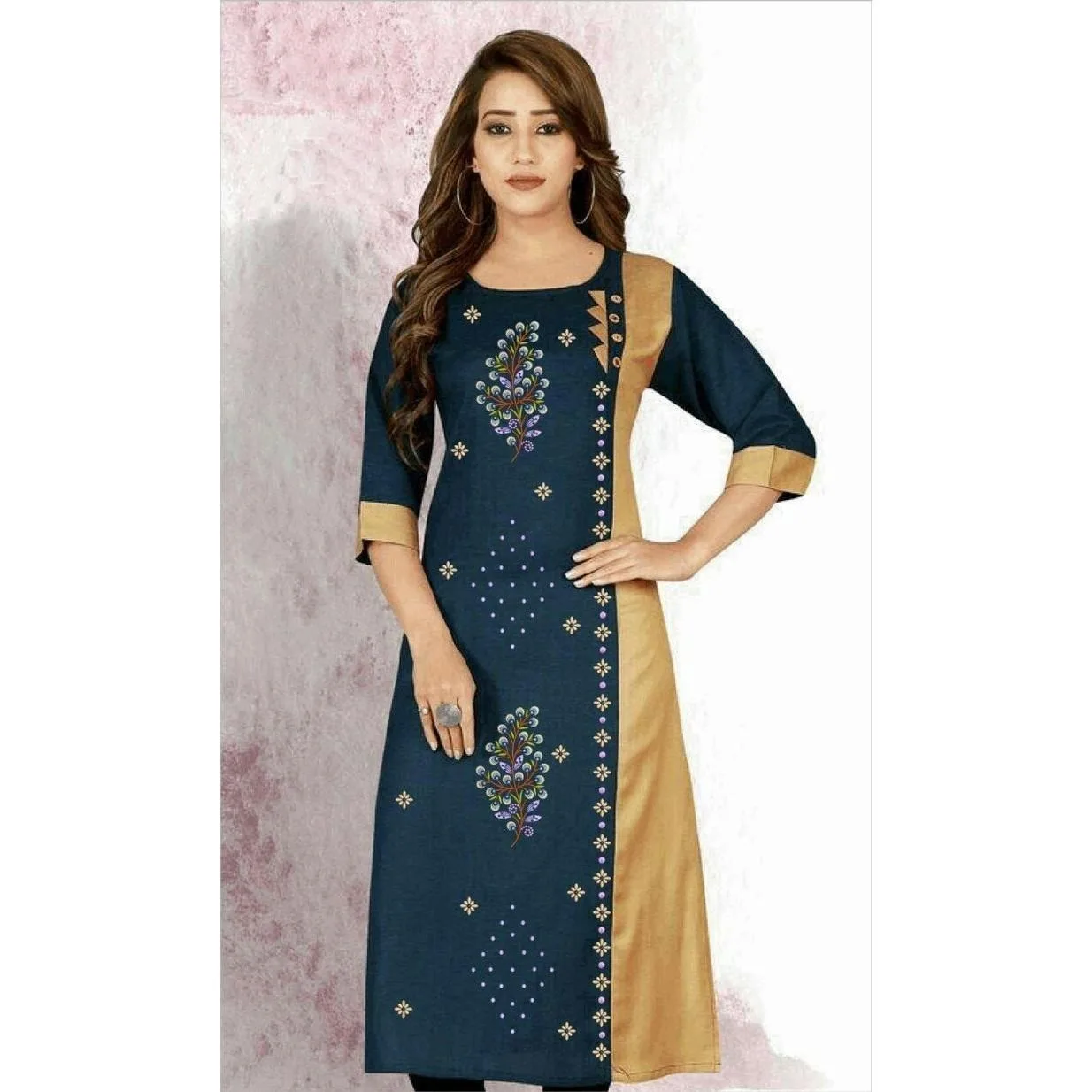 فستان كورت مريح غير رسمي للنساء المسلمات أنبوب مستقيم فستان نسائي طاووس عرقي عباية بحاشية شق عباية فاخرة دبي #4