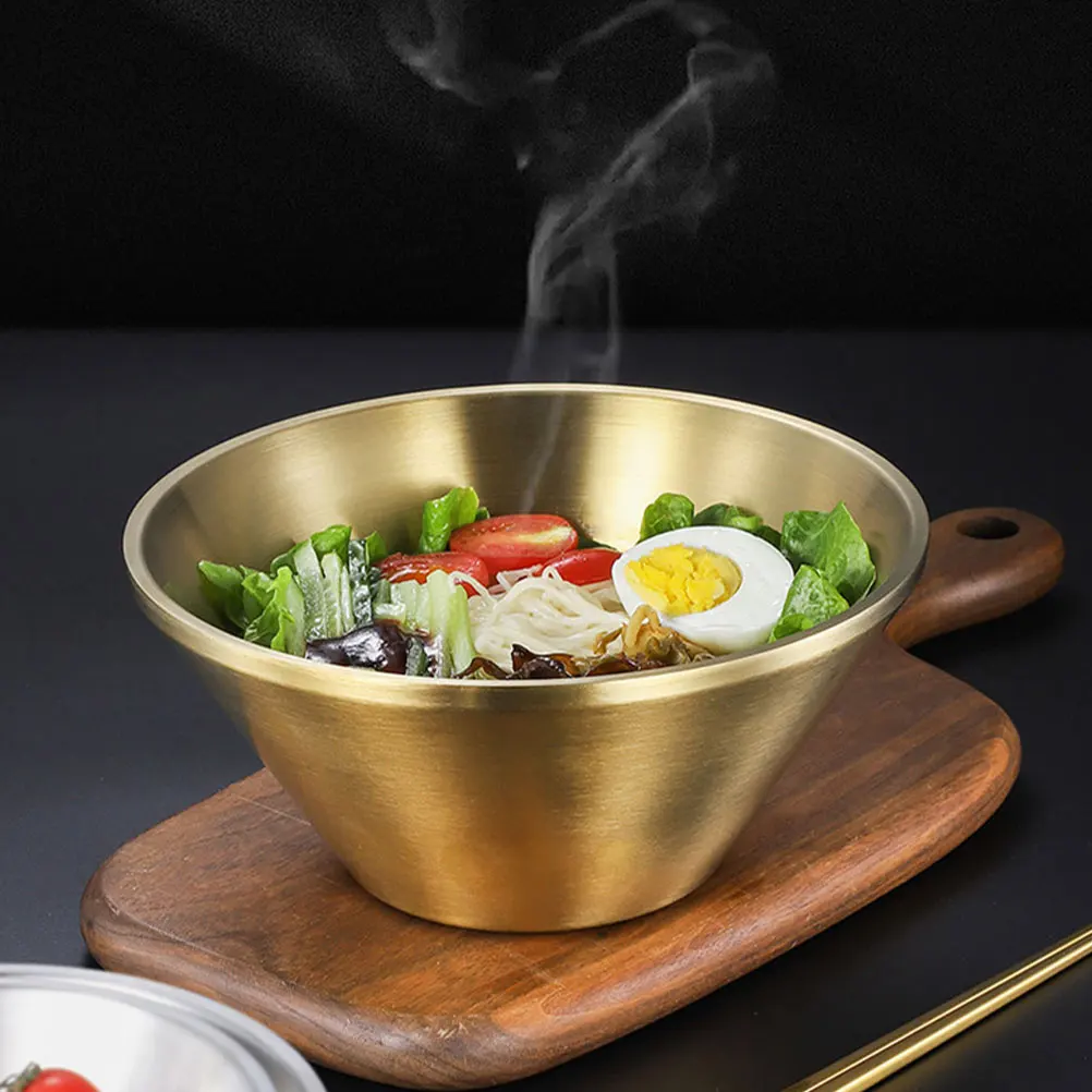 

Portable Double Layer Insulated Stainless Steel Noodle Bowl Anti-Scald Soup Bowl Stylish Lightweight for Ramen Soup Snacks