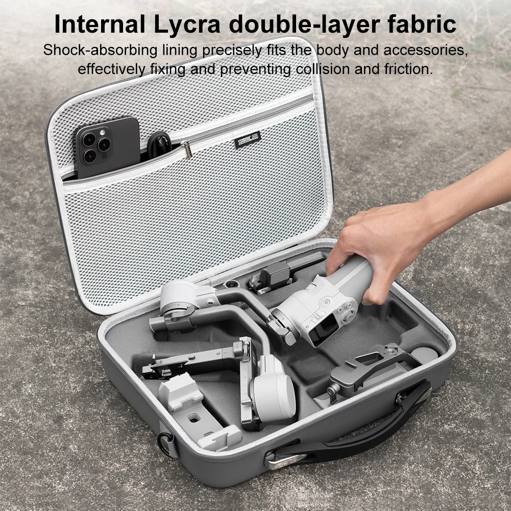 For DJI RS4 Mini Carrying Case PU Handbag Shockproof Protective Case Anti-Scratch Splashproof for DJI RS 4 Mini Accessories Case