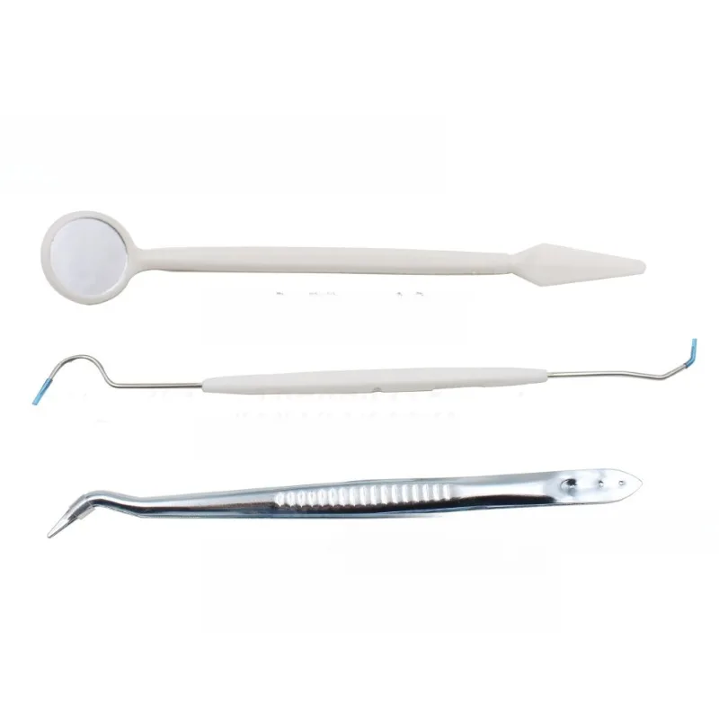 

100/200 шт. пластиковый одноразовый инструмент для зубов Anto-Fog зеркало двухсторонний зонд стальной пинцет набор стоматологических инструментов стоматологические инструменты