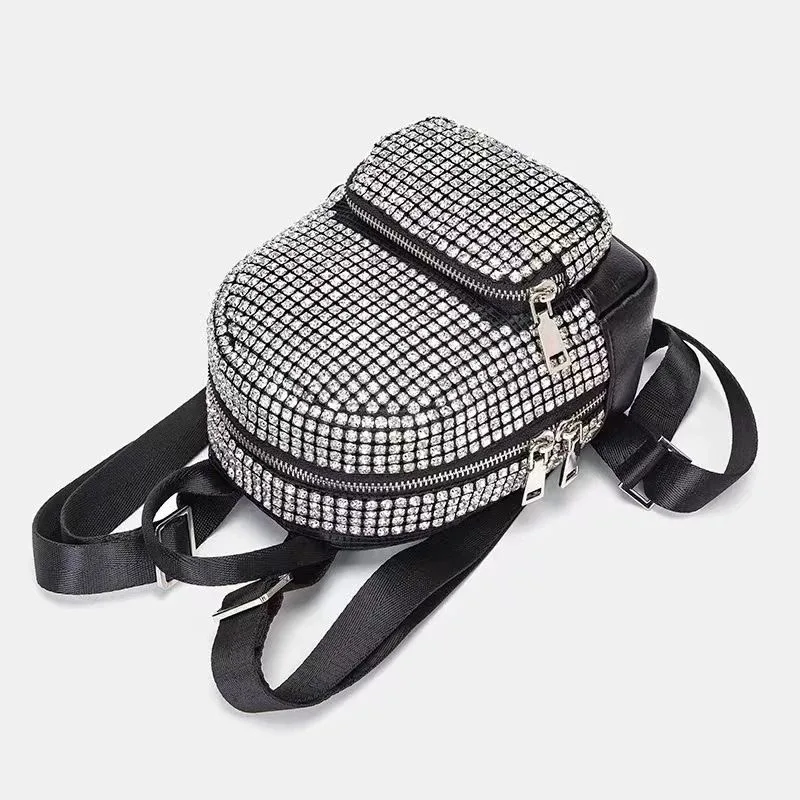 Faionable Grote Capaci Diamond Embedded Handtas Sli oulder Bag voor Jeugd Waterdichte Ritssluiting Briti Sle