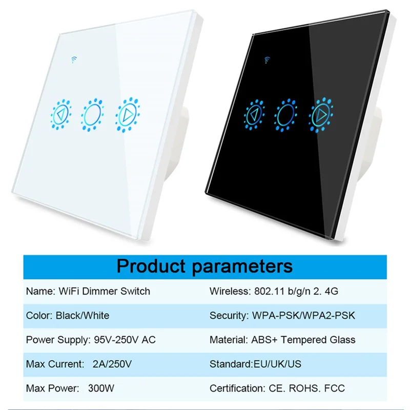 T23C Tuya Smart Leben LED Dimmer Schalter Wifi Smart Licht Touch Schalter Dimmen Kompatibel Für Google Hause