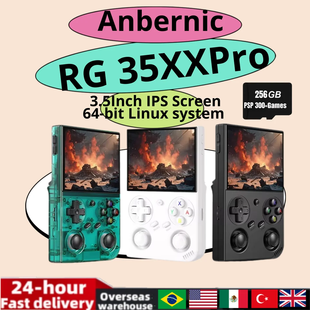 

Anbernic RG 35XXPRO Retro Handheld Game Console 3.5"IPS Screen Linux Built-in 64G Video Gaming Player Support TV Output PSP Game