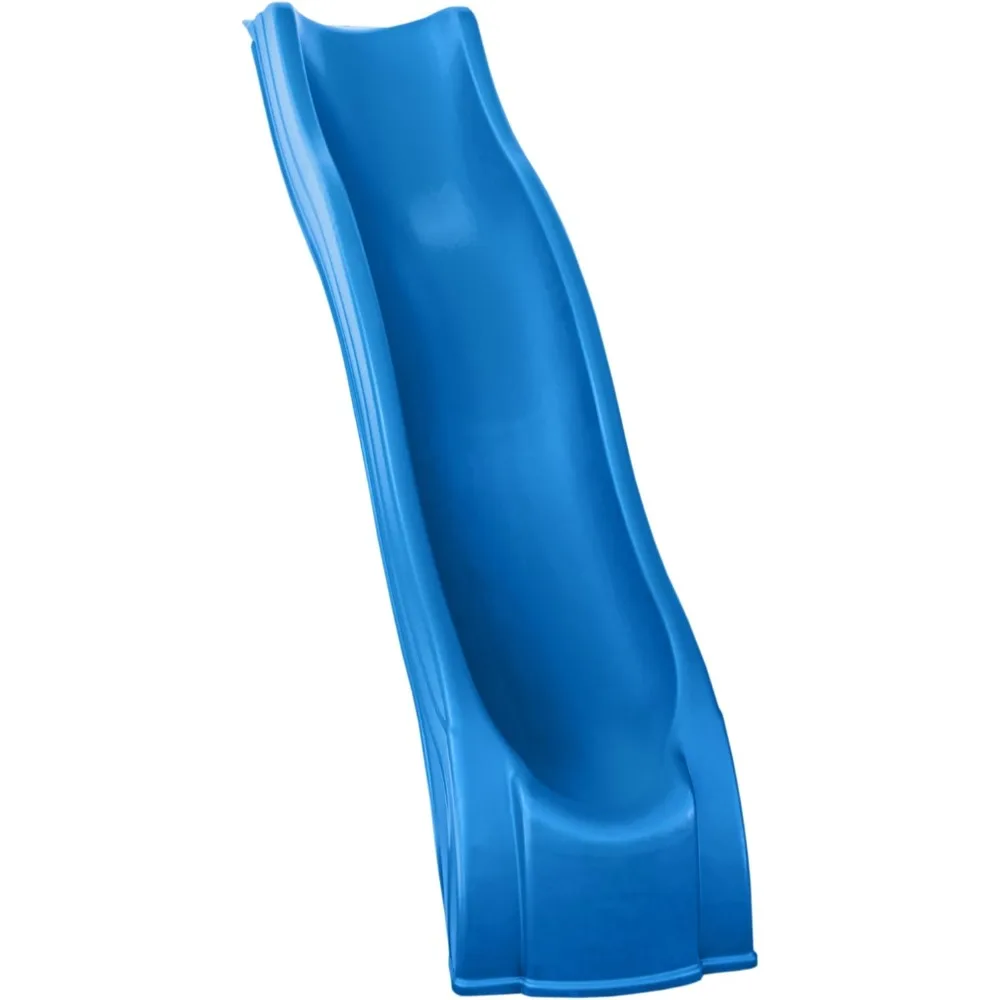 Apex Wave 8 Foot Long Slide Plastic Outdoor Wave Slide for 4' Swing Set Decks, Blue