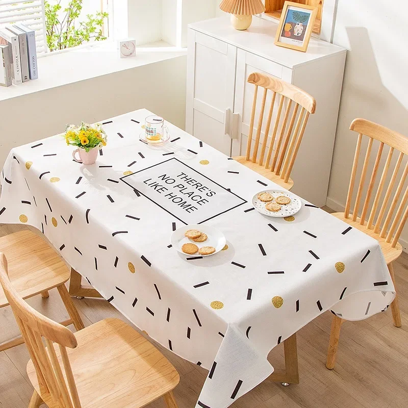 2025 new tablecloth oil-proof, wash-free and anti-scalding table cloth light luxury rectangular coffee table tablecloth
