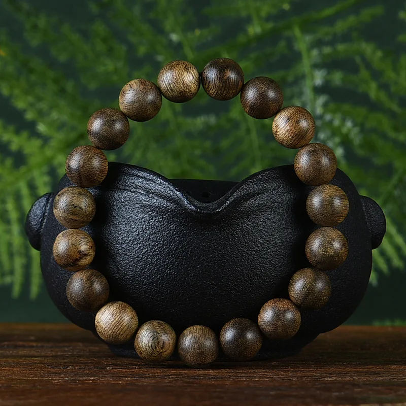 Natural Cambodian Pusa Agarwood Bracelet Nine Tenths Sinkable 8mm Single Circle Unisex Collectible Prayer Beads