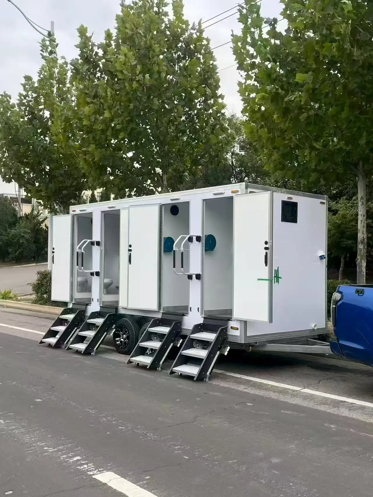 Portable Trailer Toilet with Integrated Waste Tank for RV Camping Campers & Construction Sites-Easy Installation & Cleaning