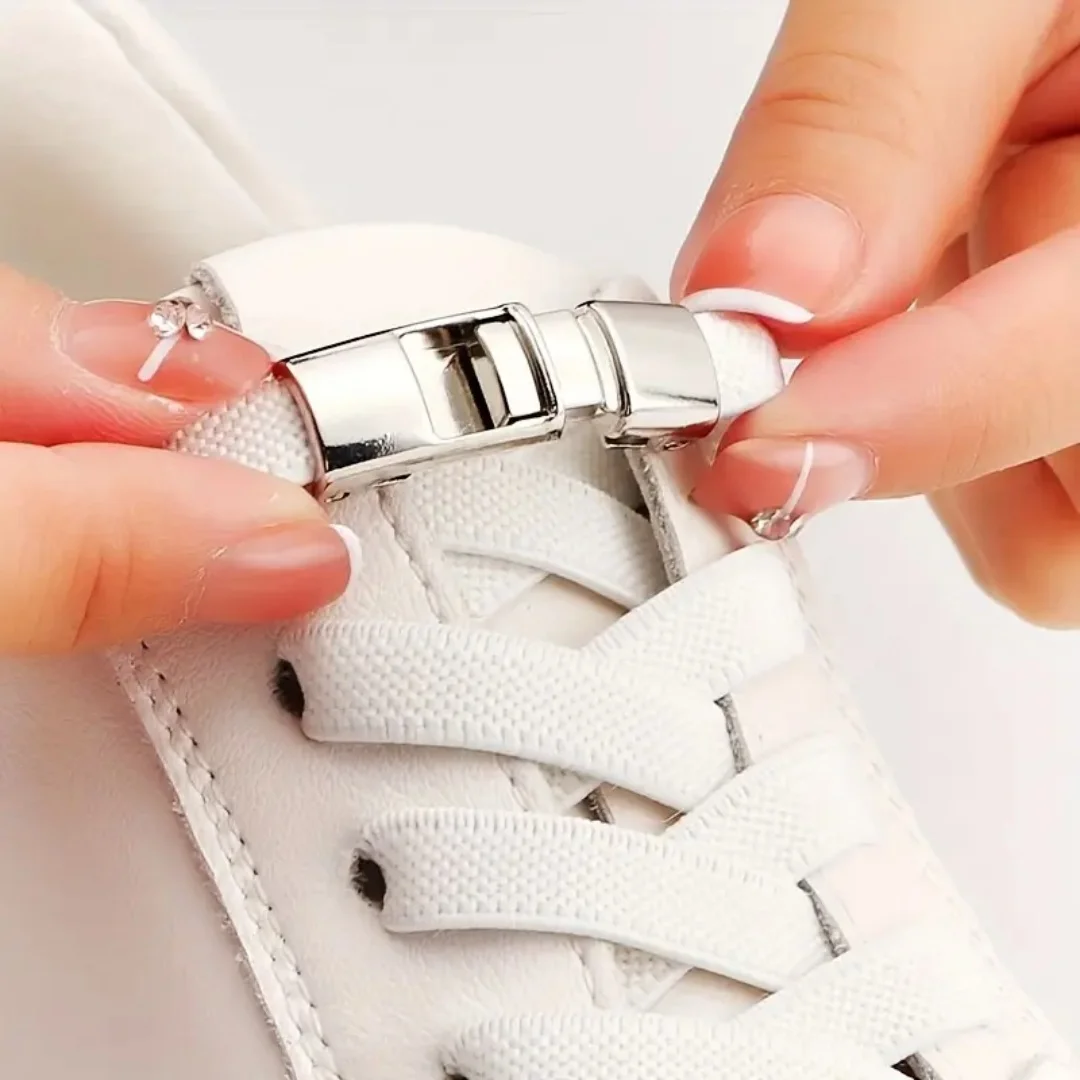 Elastic No Tie Shoelaces Semicircle Shoe Laces For Kids and  Sneakers Shoelace Quick Lazy Metal Lock Laces Shoe Strings