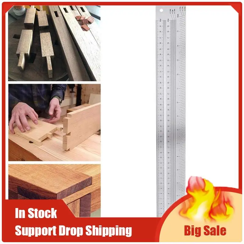 

A70U New Ultra Precision Marking Ruler, Stainless Steel Metric Version Woodworking Scribing Ruler Gauging High Precision T Squar