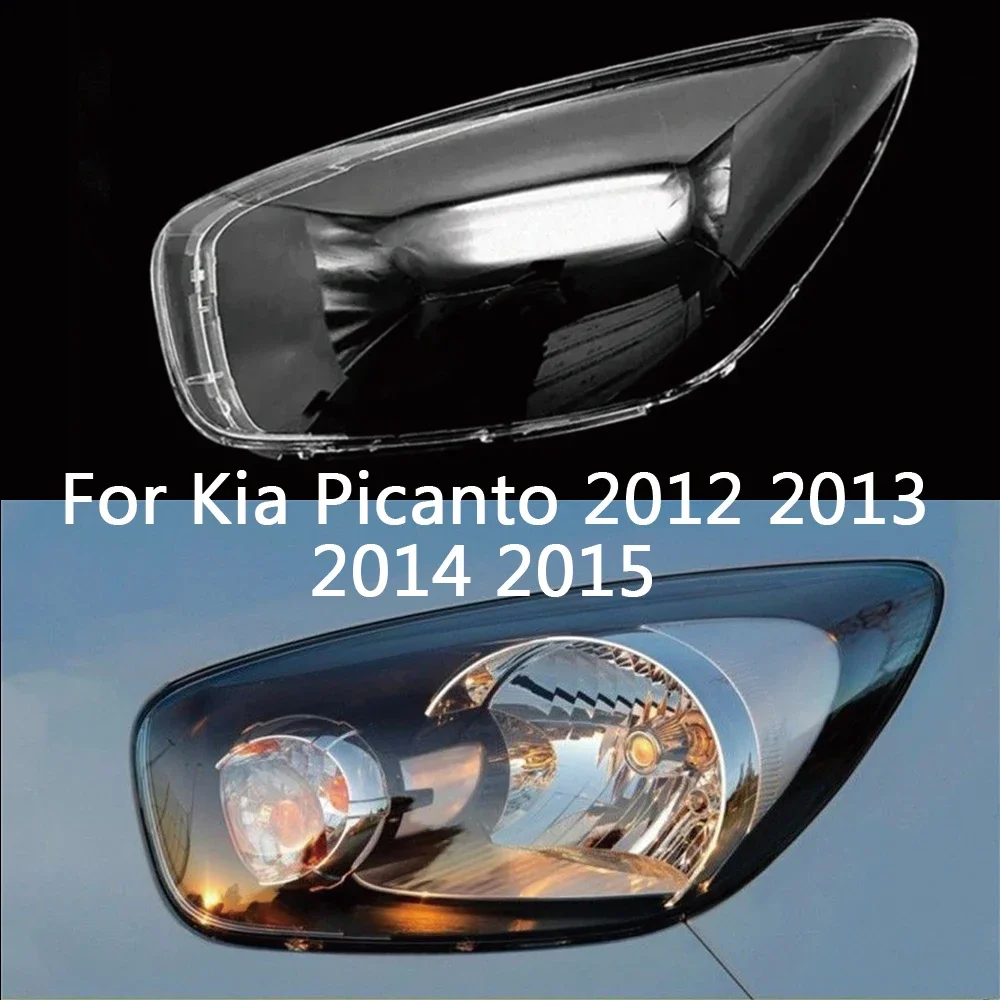 

HTTCY For Kia Picanto 2012 2013 2014 2015 front Car Headlight Cover Lens Shell Lampcover Lampshade Headlamp Light mask