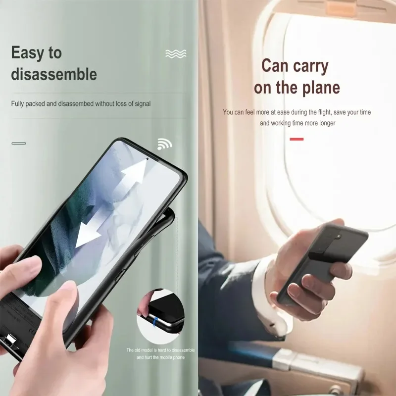 10000mAh Smart Battery Charger Case for Samsung Galaxy A55 External Power Bank Portable Phone Battery Pack A55 Charging Cover