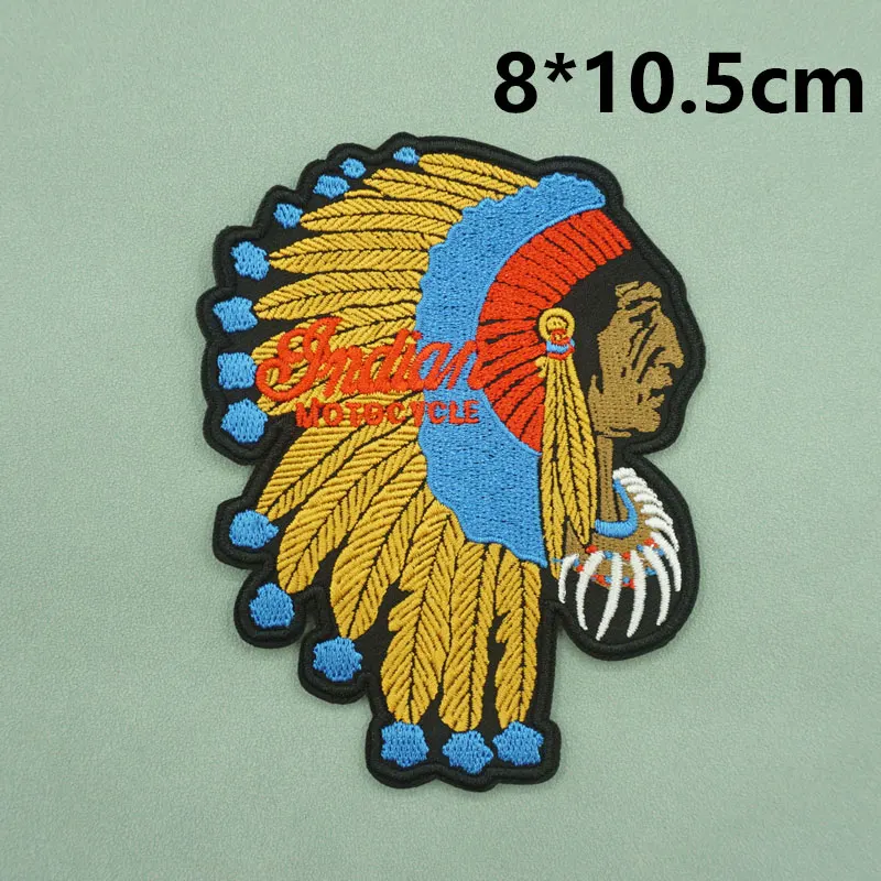 Original head embroidered patches with iron on and hook backing